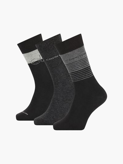 Calvin Klein Táskák & Kiegészítők HU281189 | Calvin Klein Logo Crew Férfi Zokni Fekete
